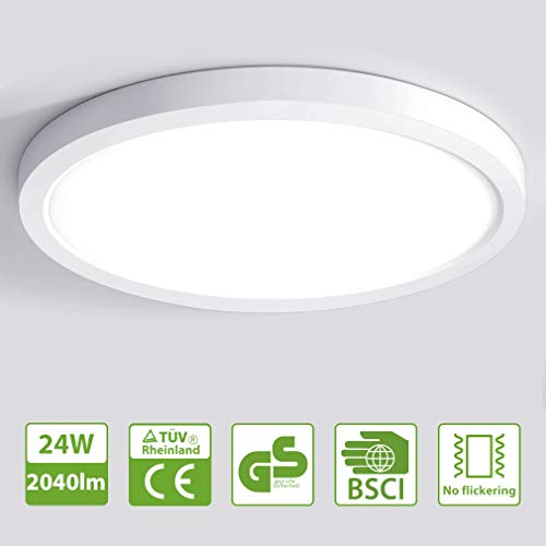 Preisvergleich Produktbild Oeegoo LED Deckenlampe Rund, 24W 2040lm 4000K Deckenleuchte für Schlafzimmer Wohnzimmer Flurleuchte Kinderzimmern Küche Flur Veranda Terrasse