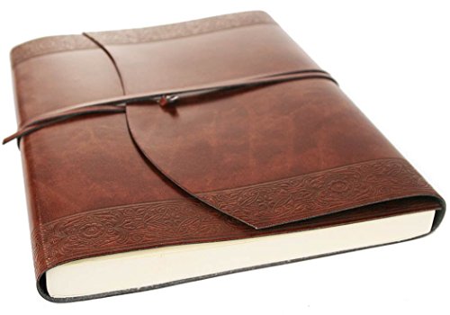 Romano Maya Handgemachtes Italienisches Notizbuch aus recyceltem Leder, Größe A4 (23cm x 30cm)