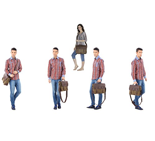 Rustic Town Pr  mie Qualit  t Handgemacht Traditionellen Leinwand Umh  ngetasche Schultertasche Schulranzen Kuriertasche Notebooktasche Laptoptasche M