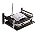 Price comparison product image Floating shelf Metal Wall Mount Shelf Bracket Floating Storage Box Rack for TV Accessories WiFi Router TV Box Set Top Box,Black