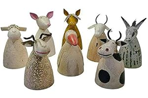 KLOCKE DEKORATIONSBEDARF Hochwertige Zaunhocker im Sparset – Pfostenhocker/Zaunfigur Metall – Gartendekoration Zaungucker – Deko Tierfiguren/Gartenfiguren (Bauernhoftiere II - 8er Set)