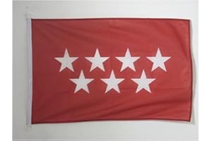 AZ FLAG Bandera Nautica de La Comunidad de Madrid 45x30 cm - Pabellón de Conveniencia Madrileña 30 x 45 Cm, Bandera de Barco con anillas