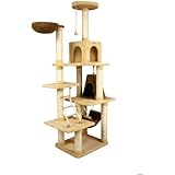 Riesiger Kratzbaum X7805 von ARMARKAT in Farbe Goldrute mit Katzenleiter, Katzenhöhle und Liegemulde