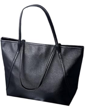 Damen Shopper klassisch PU Leder Tragetasche Schultertasche - Ularmo
