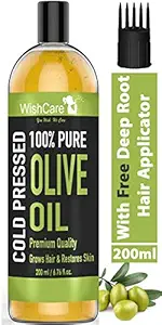WishCare 100% Pure Premium Cold Pressed Olive Oil for Hair & Skin - 200ml