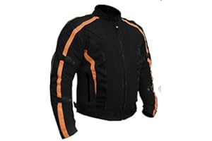 Bikers Gear UK Super Blouson Moto Chicane Mesh idéal pour Le Printemps/été avec Protections certifiée CE Noir/Orange
