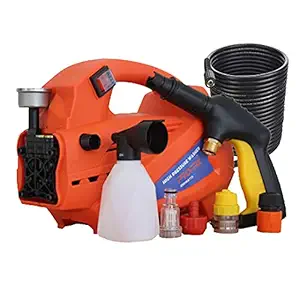 PROFFIX High Pressure Washer with Foam Dispenser, 27 feet Outlet Hose and Accessories for Cleaning and Washing car, Bikes, Home, Hospitals. (2000 watts Short Gun)