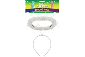HENBRANDT Angel Cherub White Sparkling Halo Headband Nativity Christmas Party Fancy Dress