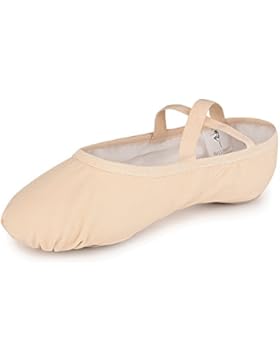 TXJ Weicher Ballettschläppchen Tanz Geteilte Ledersohle Schuhe Gymnastik Tanzen Hausschuhe für Damen Mädchen(Bitte...