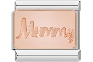 MON & SONS M&S Rose Gold Family Mum Daughter Grandad Grandma Sister Brother 9mm Italian Charm Compatible With Nomination Bracelet