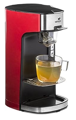 Senya machine à thé Tea Time, théière électrique compatible thé en vrac ou en sachet, avec infuseur amovible, Rouge 1415 W