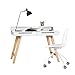 Produktbild [en.casa] Retro Schreibtisch mit Bürostuhl - weiß - Computertisch / Konsole / Drehstuhl mit Rollen