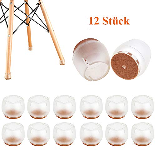 Preisvergleich Produktbild HOTSO Silikon Stuhlbein Caps Bodenschoner Möbel Socken rutschfest Kratzfest für Esszimmerstuhl, Barhocker, Tischfuß, Küchenstuhl, Kleine Holzbank und etc, 12 PCS 32-37mm Rund