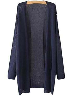 Di Grandi Dimensioni Le Donne I Vestiti Di Protezione Del Sole Il Cotone Lavorato A Maglia Cardigan Strato Sottile...