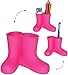 Price comparison product image 3 Stück _ " Gummistiefel - PINK - rosa " - Utensilienbehälter / Stiftebecher / Schminkstiftehalter / Zahnbürstenhalter - aus Silikon - für Kinder & Erwachsene / z.B. Fernbedienung - Stifte / Handyhalter - zum Zähneputzen - Badezimmer Bad Kinderzahnbürste / Schuhe Stiefel - lustig bunte - Utensilo / Schreibtischbutler - Organizer - Schreibtischbox - Stifteköcher - Kosmetikorganizer - Stiftbecher / Stiftebox - Stiftehalter - Aufbewahrungsbox