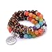 Produktbild MHOOOA 7 Chakra EIN Tigerauge Perlen Armband Unisex 108 Mala Perlen Armbänder Oder Halskette Buddha Heilstein Perlen Armband