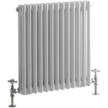 Milano Windsor - Traditional White 2 x 13 Column Radiator - Horizontal ...