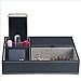 Produktbild Dhrfyktu PU Leder Schmuck Box Uhr Gläser Box Ring Ohrringe Box (Color : Black)