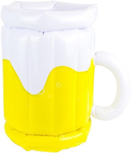 Wahou 38-1q-008 Ice Bucket, White and Yellow PVC Inflatable Beer XL