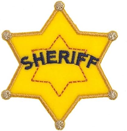Craft Factory Iron or Sew On Fabric Motif Applique Sheriff Badge - each