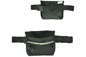 YNR® Bolsa de golosinas para mascotas | Bolsa de entrenamiento para gatos y perros | Dispensador de soporte de almacenamiento | Bolas de juguetes de aperitivos | Cinturón ajustable (negro)