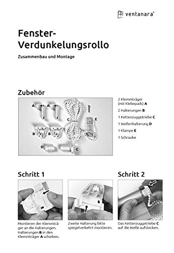 Fenster Verdunkelungsrollo weiss: 50×150 (Gesamtbreite X Höhe in cm) / Thermorollo Klemmfix Rollo Montage ohne Bohren inkl. Montagezubehör / weitere Größen: 40 / 50 / 60 / 70 / 80 / 90 / 100 / 110 x 150 oder 210 cm - 5