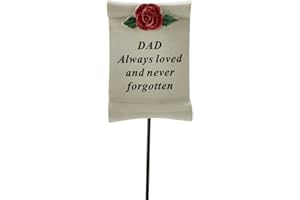 ANGRAVES Always Loved Dad Flower Rose Memorial Tribute Stick Graveside Plaque