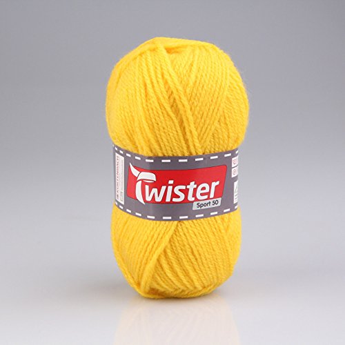 Preisvergleich Produktbild Unbekannt Wolle Twister Sport 50 Uni - Gelb - 50g
