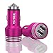Price comparison product image NALIA 2 Port USB Car Charger (2x2,4A) Universal Fast Dual Auto Car Charger for iPhone Android iPad PSP Tablet Smartphone eg Apple Samsung for HTC Sony for LG Nokia Wiko Huawei Motorola etc.- Pink