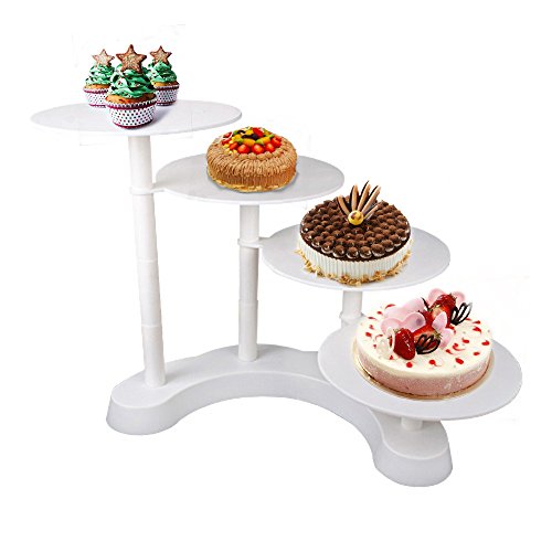 SPEED Tortenständer Hochzeit 4 Etagen Treppe Hochzeitstorte Tortenplatte weiß - 2