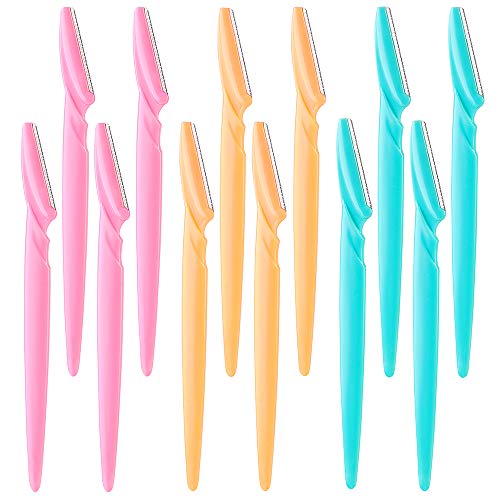 Eyebrow Razor, CGBOOM 12 Pieces Facial Razor Eyebrow Shaper for Women and Men, Shaving Grooming Eyebrow Trimmer with Precision Cover