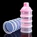 Vicky Store 1 Portable Baby Infant Feeding Milk Powder &Food Bottle Container 3 Cells Grid Box random colour