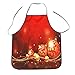 Produktbild Weihnachten Schürze Kochschürze MuSheng Wasserdicht Küchenschürze Grillschürze, Backschürze mit Verstellbarem Nackenband Taschen, Latzschürze kochschürze für Frauen Chef (H, 70x80 cm)
