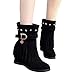Produktbild  JUSTSELL Martin Stiefel für Damen Winter,Frauen Mode-Design Einfarbig Mittelrohrstiefel Runder Kopf Stiefeletten Quaste Keilpumps Schuhe
