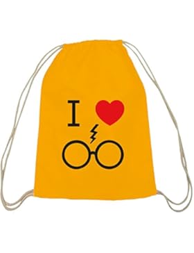 Shirtstreet24, I Love Harry, Baumwoll natur Turnbeutel Rucksack Sport Beutel, Größe: onesize,gelb natur