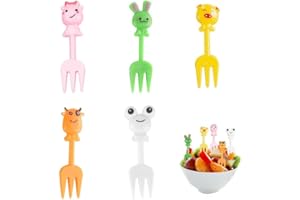 Azlanway Animales tenedores de frutas de plástico, 60 unidades, reutilizables para niños, selecciones de comida, tenedores fiambrera, té y cumpleaños