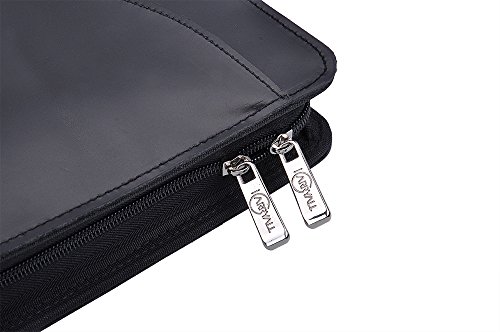 Deluxe Leder Laptop-Tasche mit Notizblock-Halter passend Microsoft Surface Book / MacBook 13-Zoll, Schwarz - 4