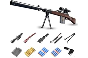 PUPPAL Sniper Rifle Toy Foam Blaster with 20 Soft Bullets, Shell Ejection Dart Blaster with Scope for Unisex Kids, Toy Gun Shooting Game Set for Boys, Kids and Adults (Kar 98K)
