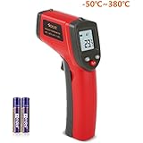 Tacklife IT-T01 Classique Thermomètre Infrarouge Sans Contact Laser de -50°C à 380°C Infrarouge Thermomètre Numérique avec Ecran LCD Rétroéclairé Garantie 24 Mois Pile Fournie (Noir et Rouge)