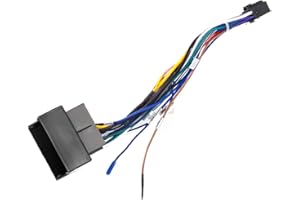 Podofo Cable adaptador ISO de 16 pines para VW Golf Polo, Radio de coche Android, enchufe estándar ISO con líneas de Control del volante KEY1, KEY2