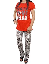 Indiatrendzs Women Night Suit, Night dress, Printed – Half Sleeve - Cotton - Top & Pyjama set
