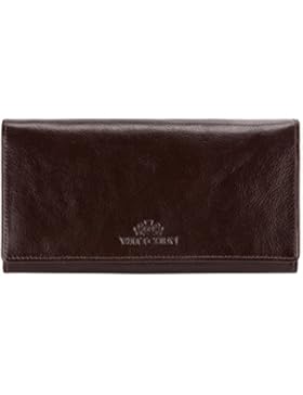 WITTCHEN Geldbörse | 10x18.5 cm | Narbenleder, Braun | Handmade, Kollektion: Italy - 21-1-075-4