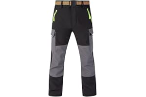 Hpbygstae Pantalon thermique imperméable pour garçons et filles, pantalon de neige, pantalon d'extérieur d'hiver, pantalon cargo doublé, pantalon de ski softshell pour enfants