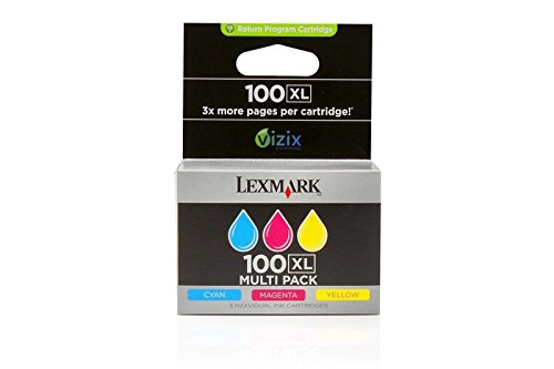 Lot économique de cartouches d'encre d'origine pour lexmark 100/308/lexmark 0014N0850E-lot économique set de cartouches d'encre cyan, magenta, jaune pour 3 x 600 pages-lot de 3