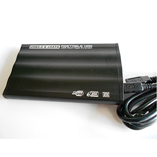 Externe 6,4 cm (2,5″) Festplattengehäuse SATA-ESATA in Alu Schwarz - 2
