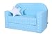 lulando Pull-Out Sofa Bed for Children Oeko-Tex Standard 100 certified, Two Decorative cushions White Stars / Blue