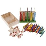 Material: Madera KESOTO Montessori ábaco Marco Aritmético ábaco Aritmética Soroban Herramienta De Regalo Infantil Calculadora De Madera