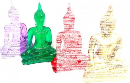 Buddha Statue - Lovely detail - Emerald Green - Cast from handmade mould in clear resin. 12cm tall