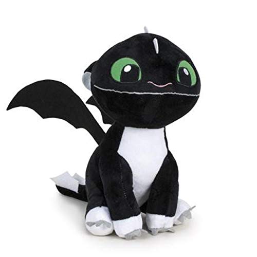 HTTYD Dragons, como Entrenar a tu dragón - Peluche Bebe Dragon Negro de Ojos Verdes 10"/26cm Calidad Super Soft (760017685)