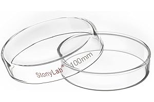 stonylab Glass Petri Dish, 100x20 mm Autoclavable Borosilicate Glass Cell Culture Dish Petri Dish with Clear Lid for Laboratory